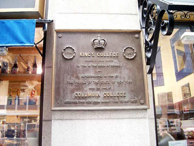 The spot where King's College once stood, on Park Place